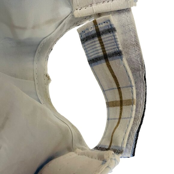 Plaid Adjustable Cotton Cap By Rainbow Blue & Beige One Size Fits All - Picture 6 of 6